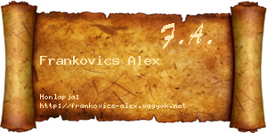 Frankovics Alex névjegykártya