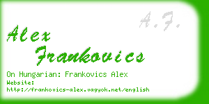 alex frankovics business card
